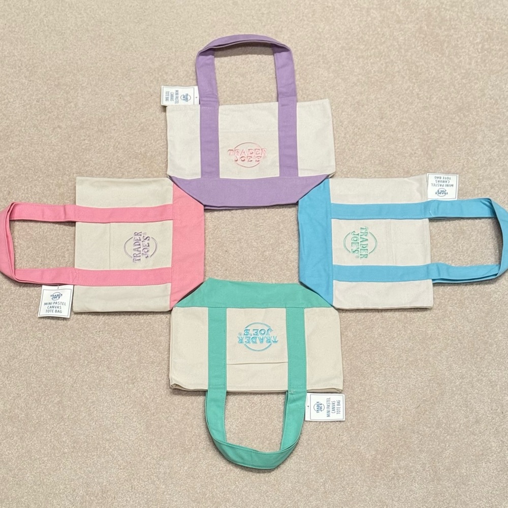 Trader Joe’s Mini Pastel Tote 4pcs/set